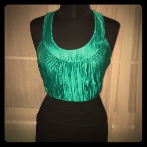 Emerald Green scoop neck cross back tank top